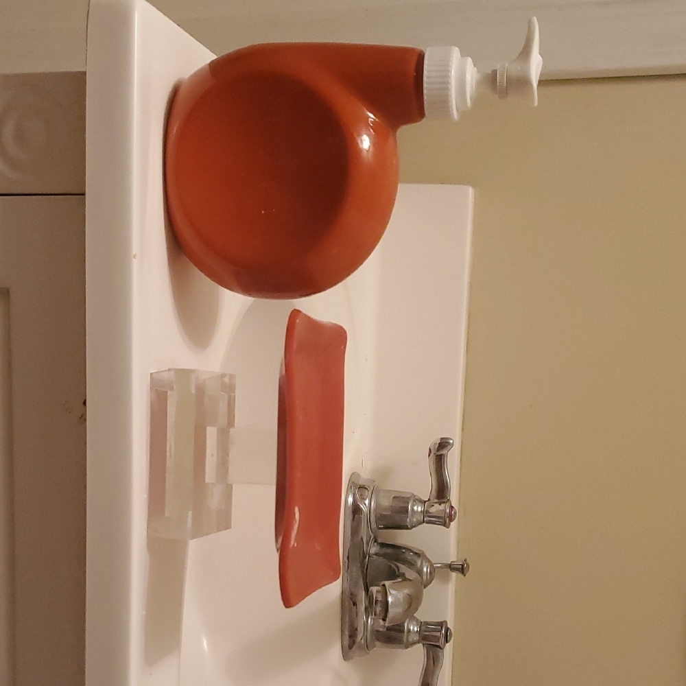 Orange Soap Dispenser Set